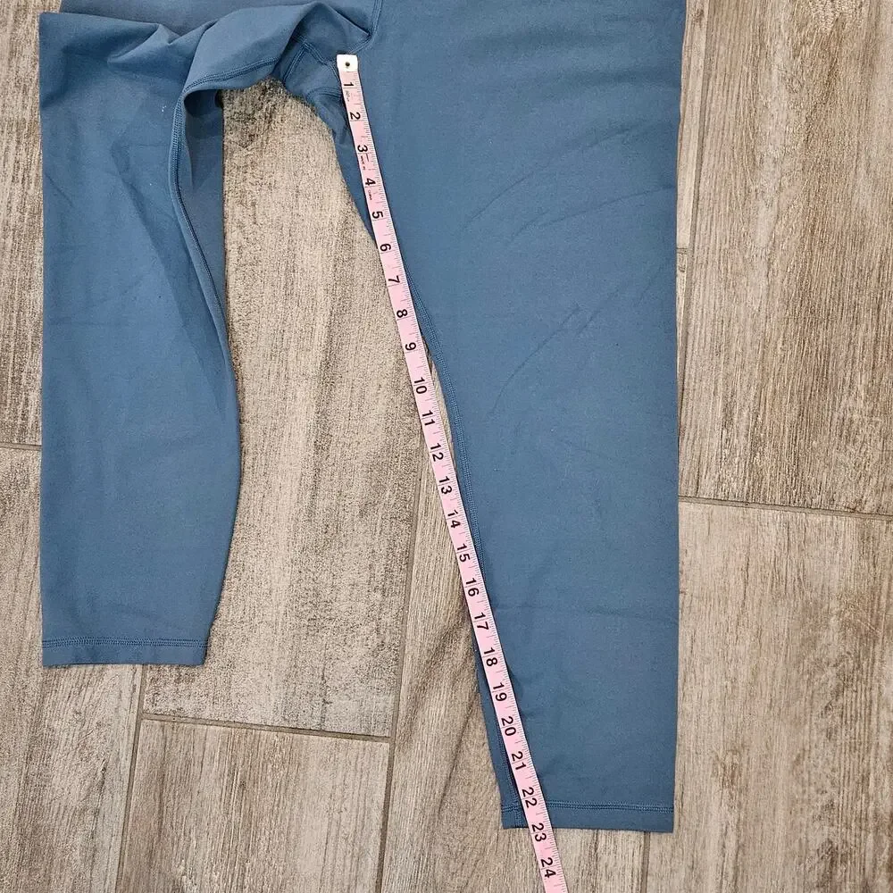 Athleta Tea‎ Dye 7/8 Tight Leggings Womens Size XL Blue High Rise Activewear Gym